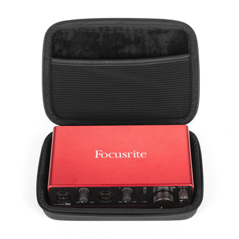 Focusrite Scarlett 4i4 Travel Case - Case open with Interface